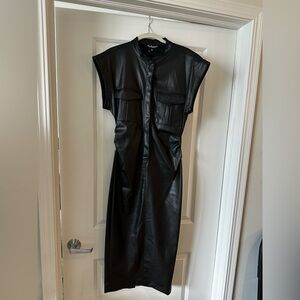 Faux Leather Dress